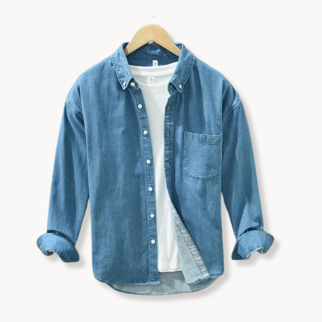 Sommerlige Bomulls Denimskjorter For Menn