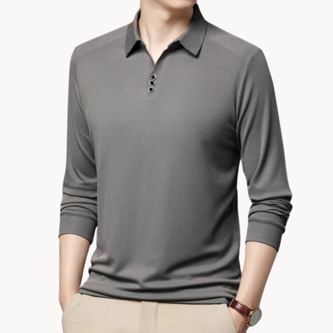 Myk Langermet Pullover Polo For Menn