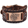 Alpha Wolf Head skinn armbånd-Bracelets-Norskova-Kobber-Norskova