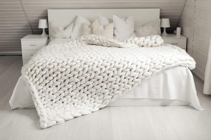 Comfy Knitted Blanket-Norskova-White-Standard-Norskova