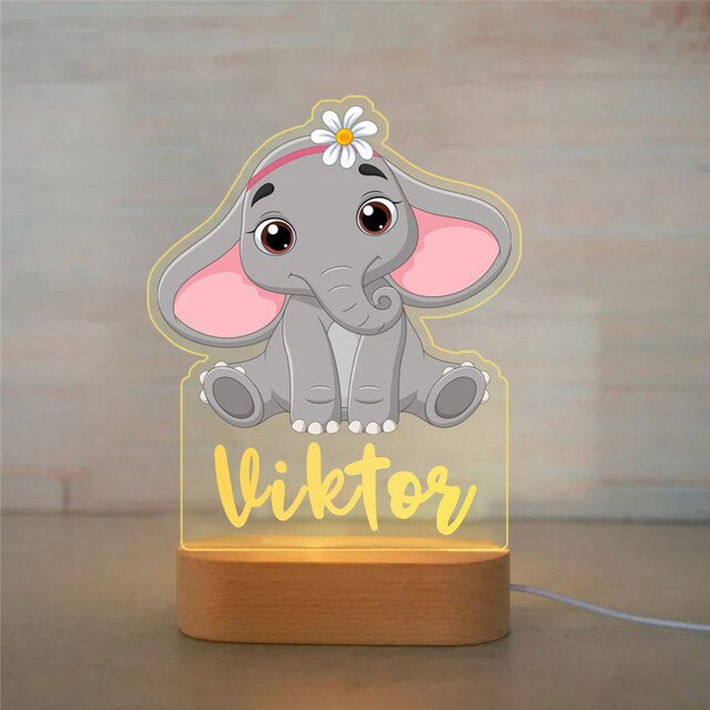 Cute Lamp - Personlig 3d Nattlys - Lite Dyr-Norskova-Elefant-Norskova