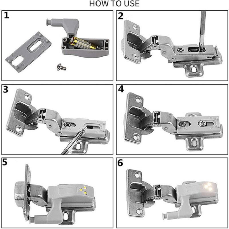 LED-sensorlys for indre hengsler (10pc)-Norskova-Norskova