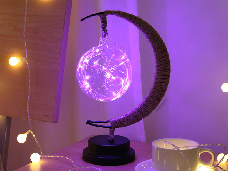 Lunar Rope Sphere Lamp-Home Improvement-Norskova-Solnedgang Gull-Norskova