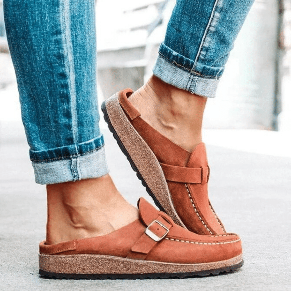 Retro Flats | Stilige Kvinnesandaler-Norskova-Brun-34-Norskova